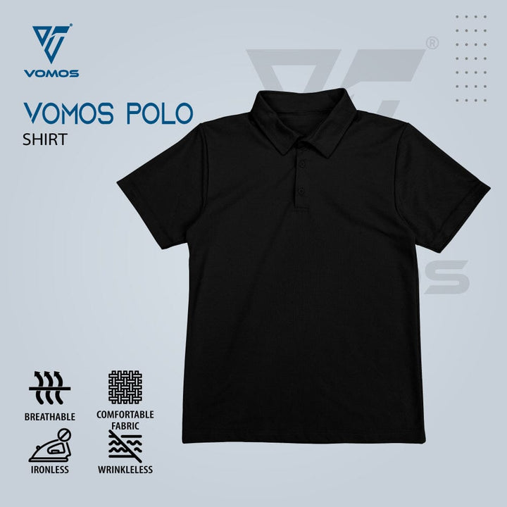 VOMOS Polo Shirt Men Regular Fit (Basic Color) Vomos® Asia BLACK XS 