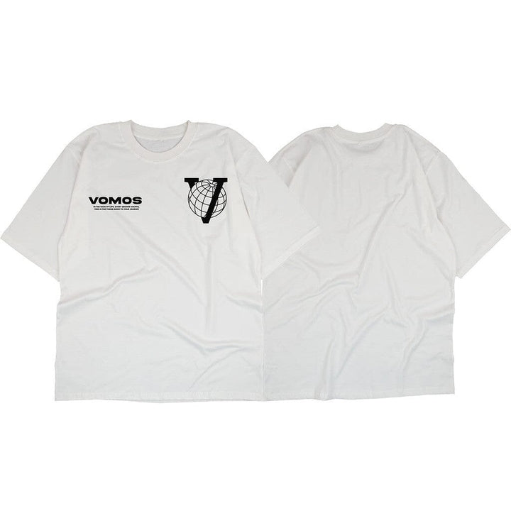 VOMOS Timeless Series Overfit Semi Cotton Ironless Oversized Graphic Tee Unisex T Shirt-009-010 Vomos® Asia 009 M 