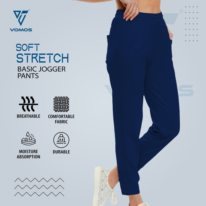 Soft Stretch Jogger Pants (Women) Vomos® Asia S NAVY BLUE 
