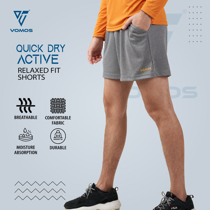 Active Relaxed Fit Shorts (Men) Shorts Vomos® Asia S GREY 