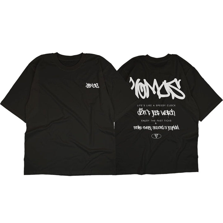 VOMOS Timeless Series Overfit Semi Cotton Ironless Oversized Graphic Tee Unisex T Shirt-011-012 Vomos® Asia 012 XS 