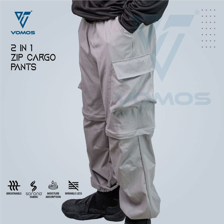 Vomos Cargo Zip Pants Unisex Cutting Straight Cut Regular Fit Vomos® Asia Grey S 