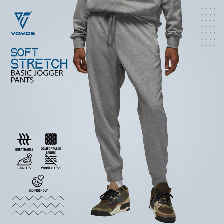 Soft Stretch Jogger Pants (Unisex) Vomos® Asia S LIGHT GREY 