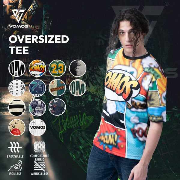VOMOS Streetwear Series Polyester Design Graphic Oversized Tee T shirt (Unisex) Vomos® Asia 