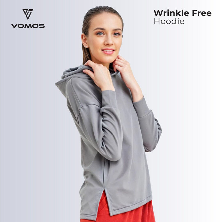 Wrinkle Free Ladies Hoodies Vomos® Asia XS GREY 
