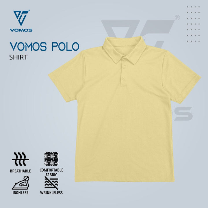 VOMOS Polo Shirt Men Regular Fit (Basic Color) Vomos® Asia BEIGE XS 