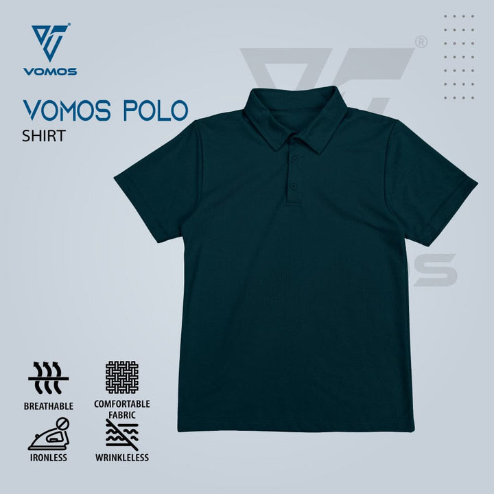 VOMOS Polo Shirt Men Regular Fit (Basic Color) Vomos® Asia DARK TURQUOISE XS 