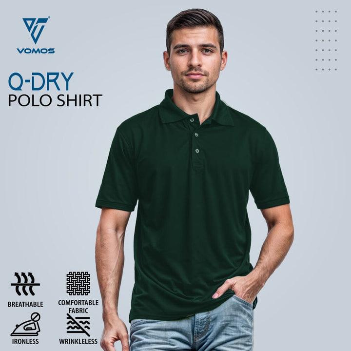 VOMOS Quick DRY Short Sleeve Polo Shirt Vomos® Asia DARK GREEN S 