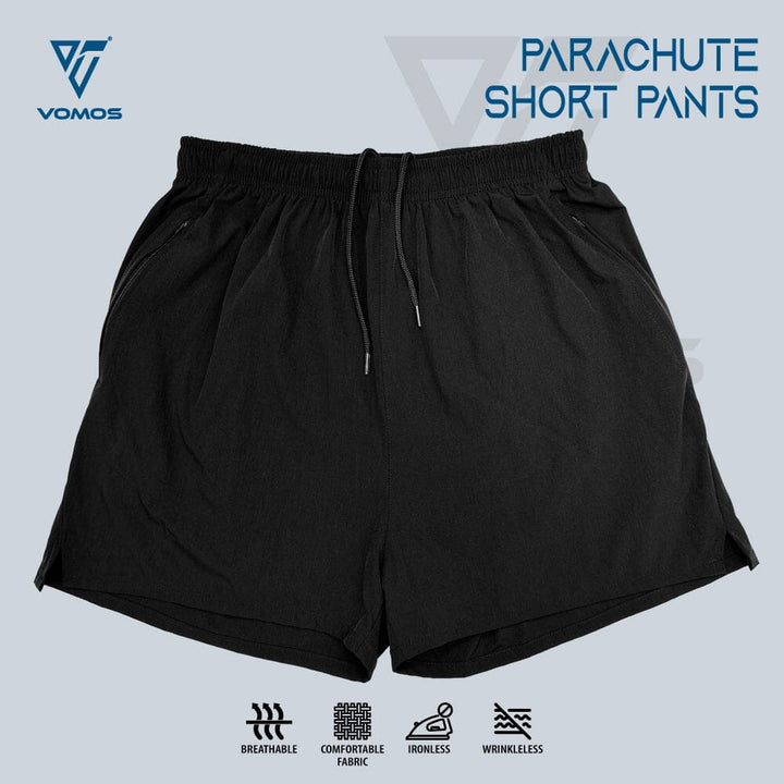Vomos Parachute Shorts Pant With Zipper Pocket Men Vomos® Asia BLACK S 