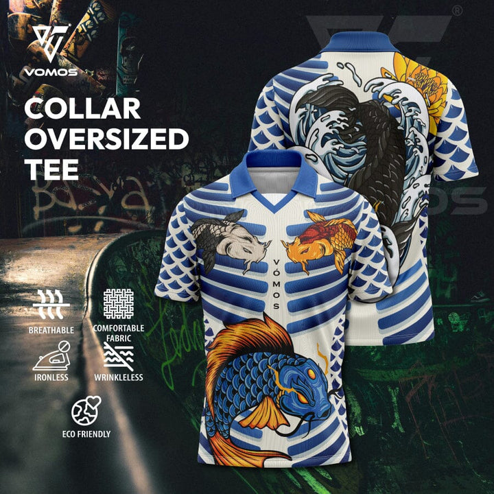 VOMOS Streetwear Series Polyester Design RETRO Collar Oversized Tee (New) Vomos® Asia 013 XS 