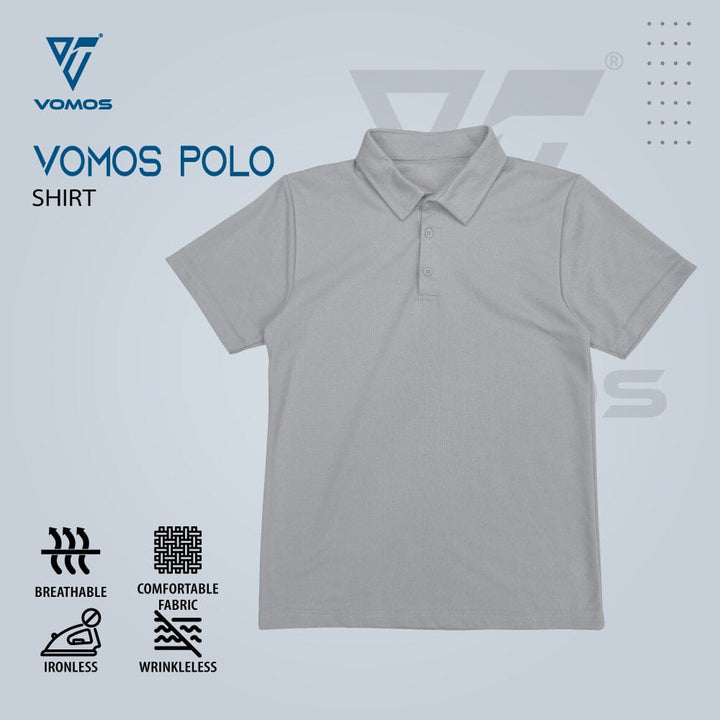 VOMOS Polo Shirt Men Regular Fit (Basic Color) Vomos® Asia GREY XS 