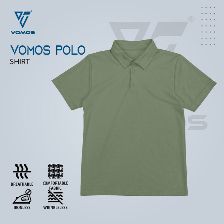VOMOS Polo Shirt Men Regular Fit (Basic Color) Vomos® Asia GREEN XS 