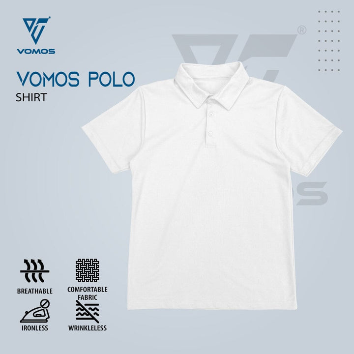 VOMOS Polo Shirt Men Regular Fit (Basic Color) Vomos® Asia WHITE XS 