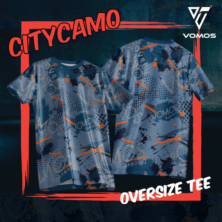 VOMOS Streetwear CityCamo Series Polyester Oversized Tee T shirt (Unisex) Vomos® Asia 001 XS 