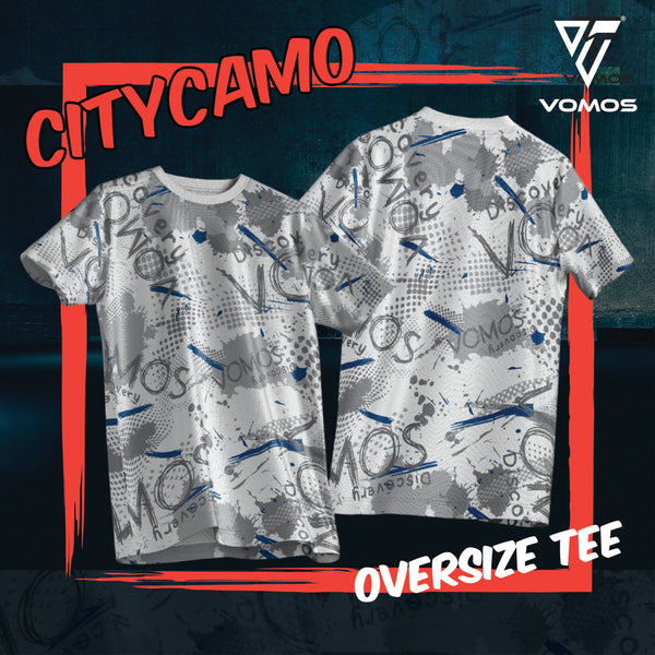 VOMOS Streetwear CityCamo Series Polyester Oversized Tee T shirt (Unisex) Vomos® Asia 003 XS 