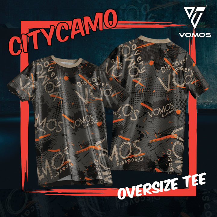 VOMOS Streetwear CityCamo Series Polyester Oversized Tee T shirt (Unisex) Vomos® Asia 004 XS 