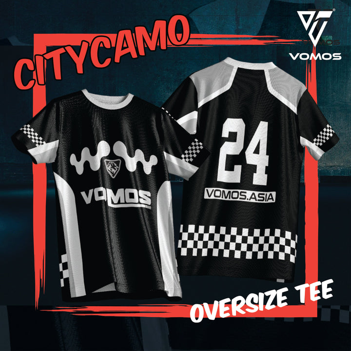 VOMOS Streetwear CityCamo Series Polyester Oversized Tee T shirt (Unisex) Vomos® Asia 006 XS 