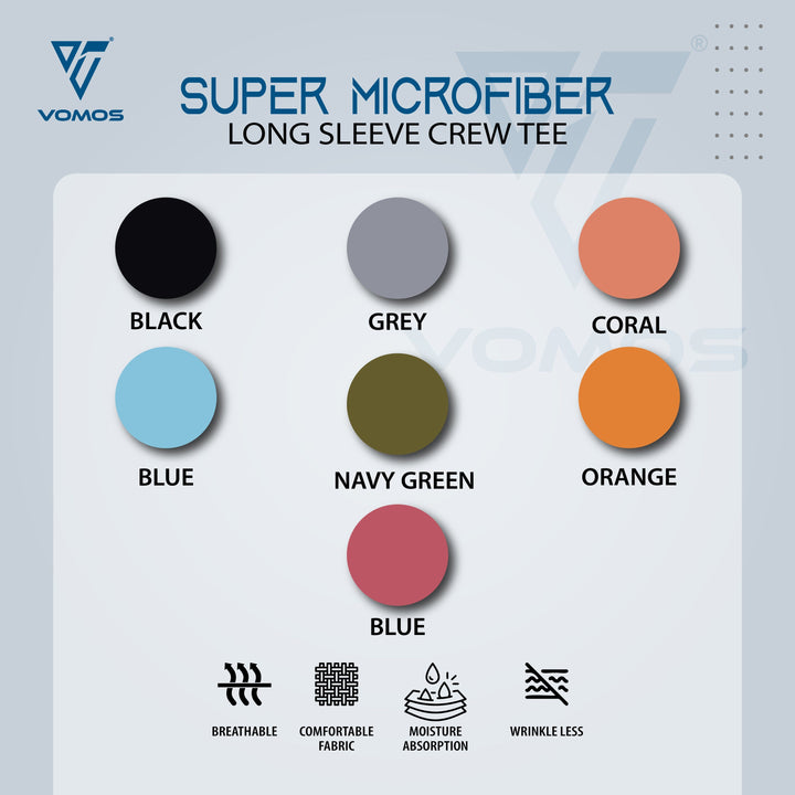 100% Supermicro Long Sleeve Crew Tee (Men) Vomos® Asia 