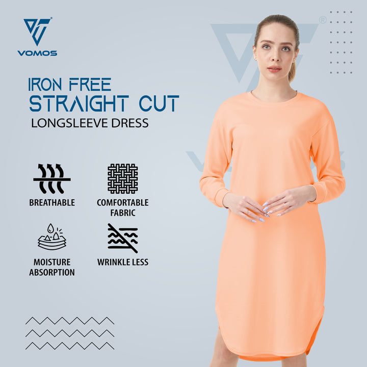 Iron Free Long Sleeve Dress Vomos® Asia S MELLON 