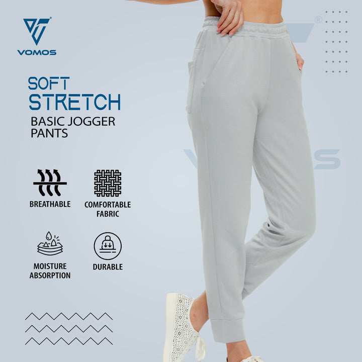Soft Stretch Jogger Pants (Women) Vomos® Asia S LIGHT GREY 