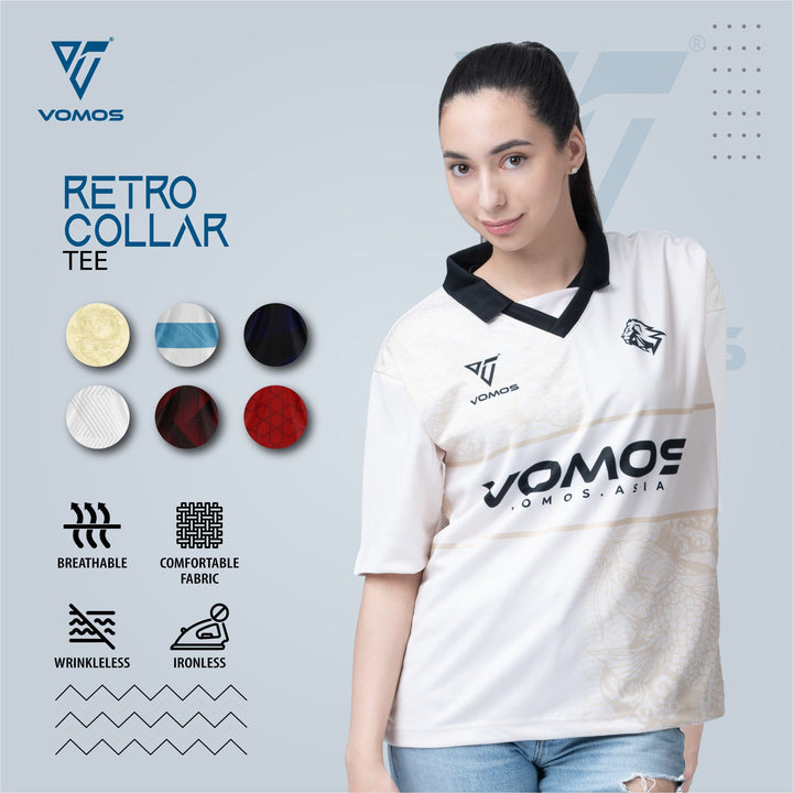 VOMOS RETRO Design Microfiber Collar Oversized Tee (WOMAN) Vomos® Asia 