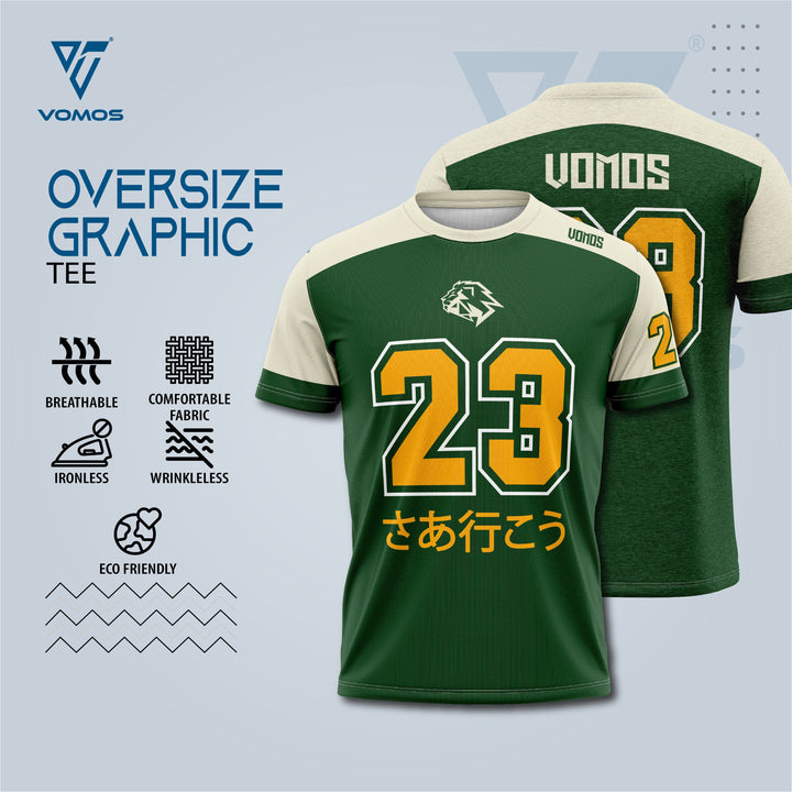 VOMOS Vroom Series Polyester Design Graphic Oversized Tee T shirt (WOMAN) Vomos® Asia 003 S 