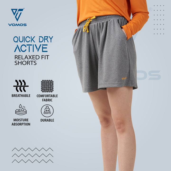 Active Relaxed Fit Shorts (Women) Shorts Vomos® Asia S GREY 