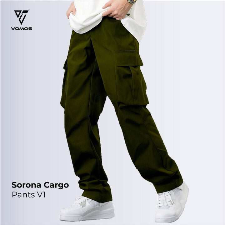 Vomos Cargo Pants Unisex Cutting Straight Cut Regular Fit (Unisex) Vomos® Asia GREEN S 
