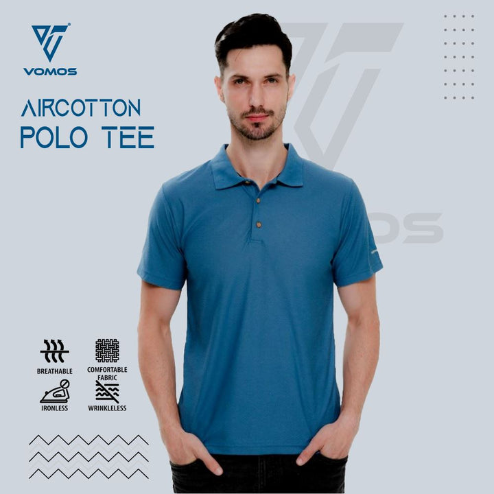 AirCotton Polo Tee Vomos® Asia S LIGHT BLUE 