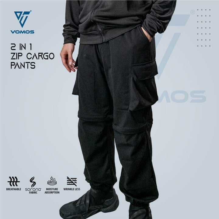 Vomos Cargo Zip Pants Unisex Cutting Straight Cut Regular Fit Vomos® Asia Black S 