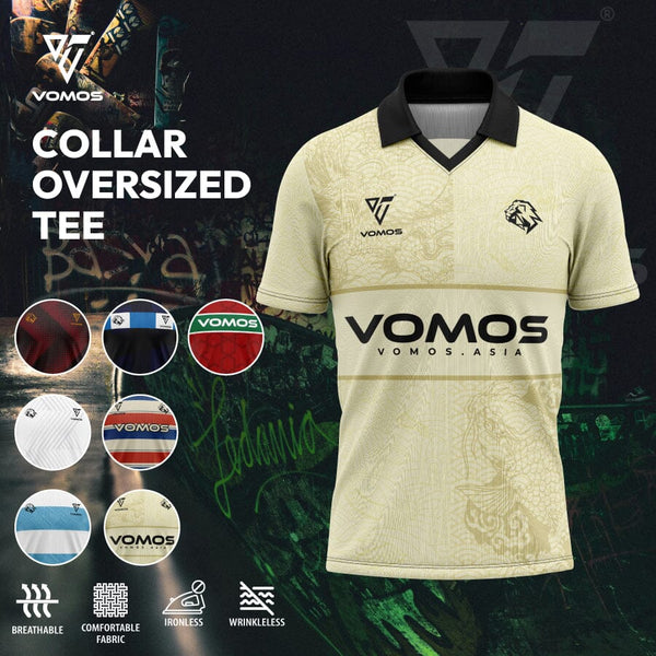 VOMOS Streetwear Series Polyester Design RETRO Collar Oversized Tee (Unisex) Vomos® Asia 