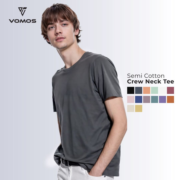 VOMOS Semi Cotton Premium Men Basic Crew Neck Tee Vomos® Asia 