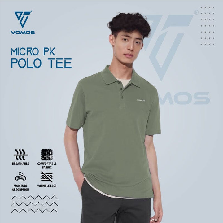 VOMOS Micro PK POLO Short Sleeve T-Shirt Unisex Vomos® Asia GREEN XS 