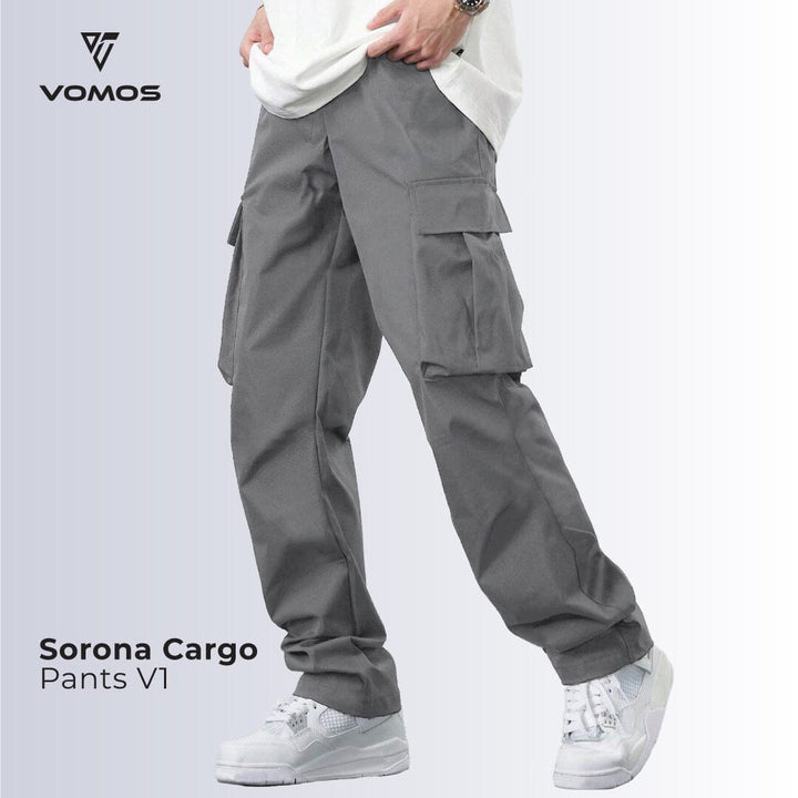 Vomos Cargo Pants Unisex Cutting Straight Cut Regular Fit (Unisex) Vomos® Asia GREY S 