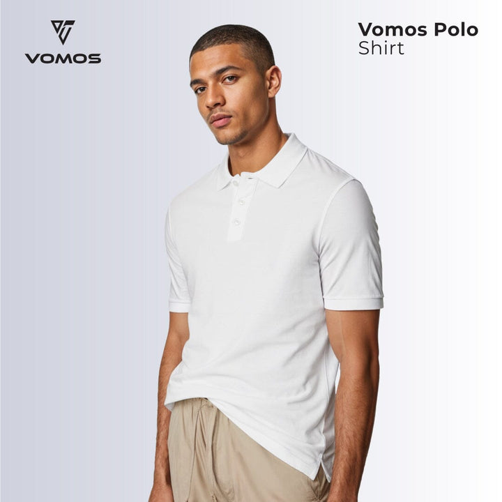 VOMOS Polo Shirt Men Regular Fit (Basic Color) Vomos® Asia WHITE XS 