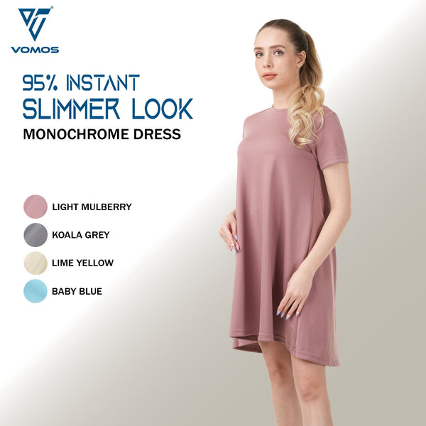 Monochrome Shirt Dress Dresses Vomos® Asia XL LIGHT MULBERRY 