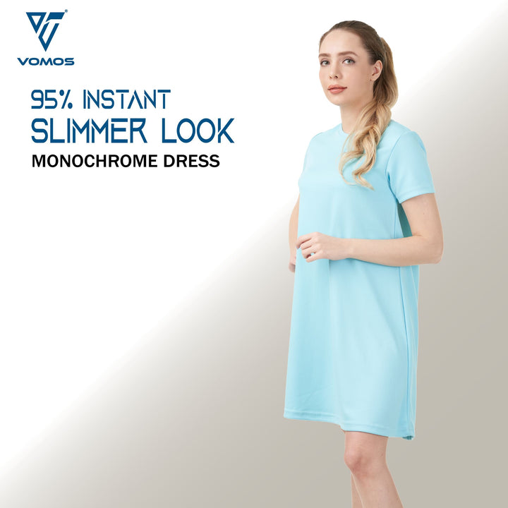 Monochrome Shirt Dress Dresses Vomos® Asia XS BABY BLUE 