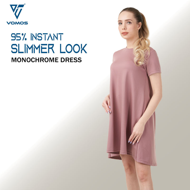 Monochrome Shirt Dress Dresses Vomos® Asia XS LIGHT MULBERRY 