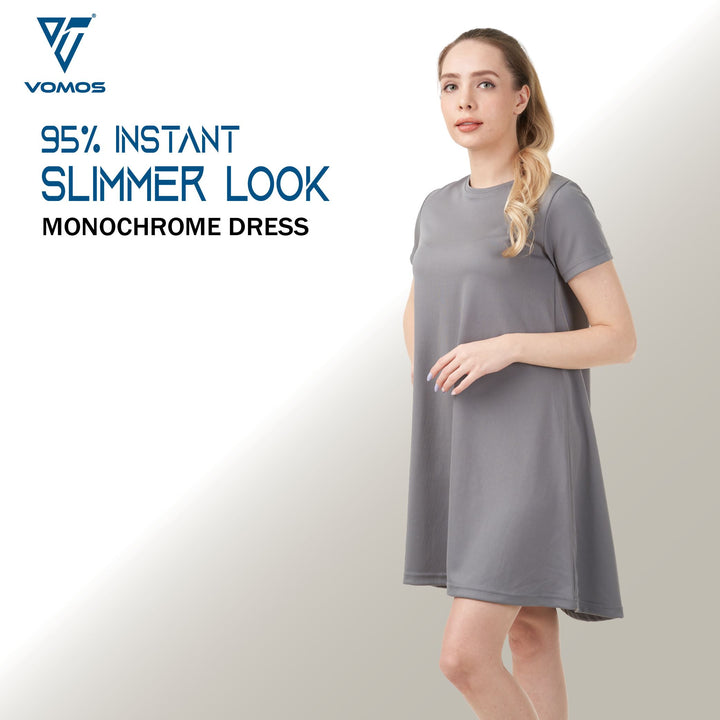 Monochrome Shirt Dress Dresses Vomos® Asia XS KOALA GREY 