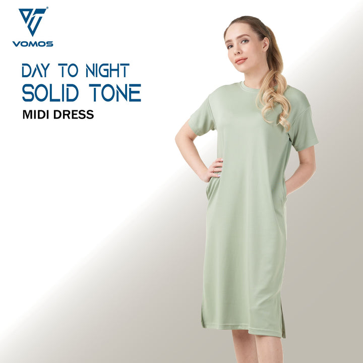 Day to Night Midi Dress Dresses Vomos® Asia S AVOCADO GREEN 