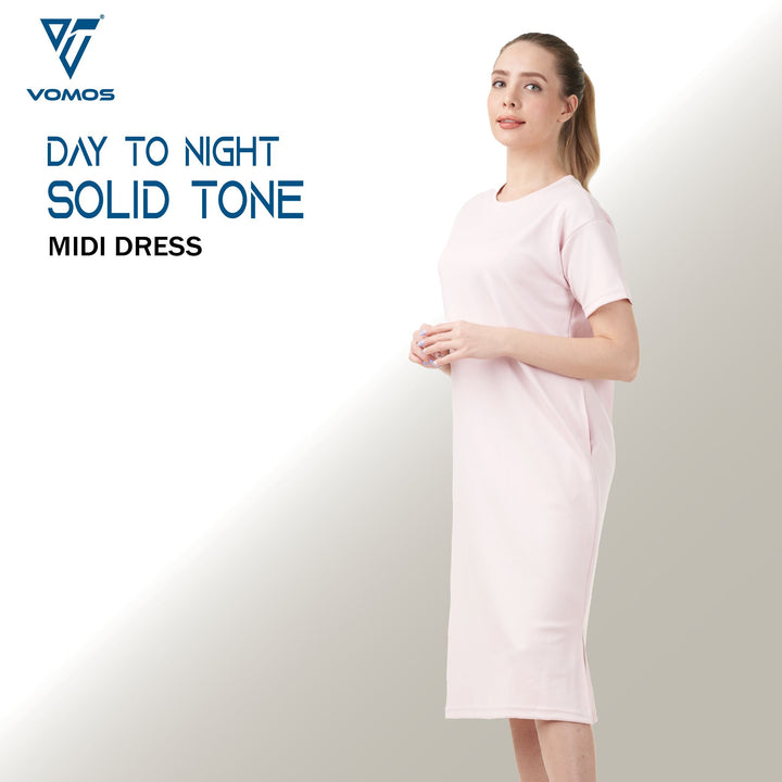 Day to Night Midi Dress Dresses Vomos® Asia S SWEET PINK 