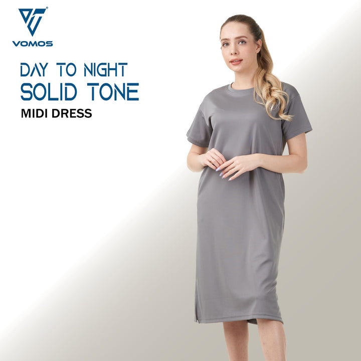 Day to Night Midi Dress Dresses Vomos® Asia S KOALA GREY 