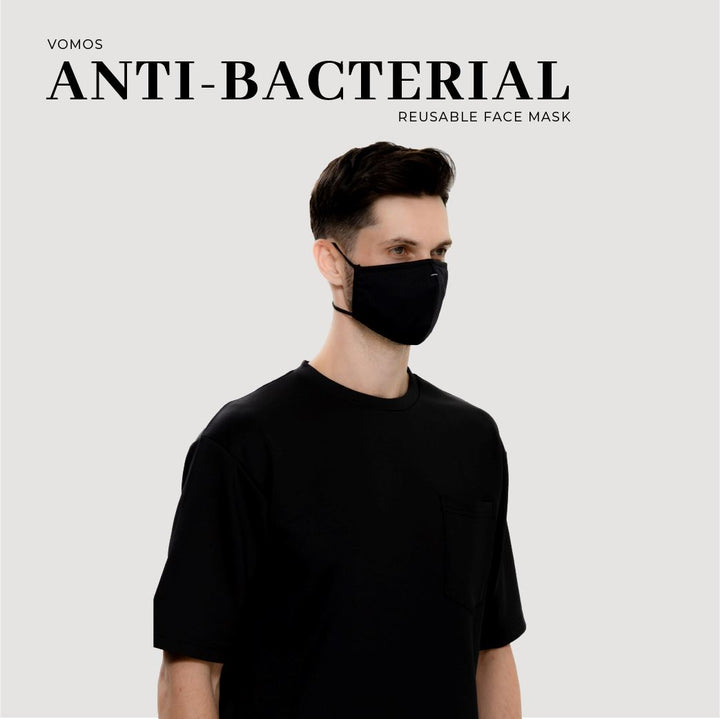 Antibacterial Reusable Face Mask Vomos® Asia Black 